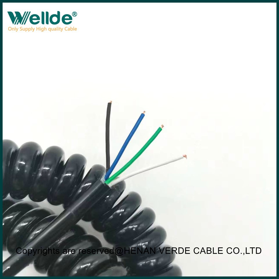 Cable espiral enrotllat de jaqueta de PVC