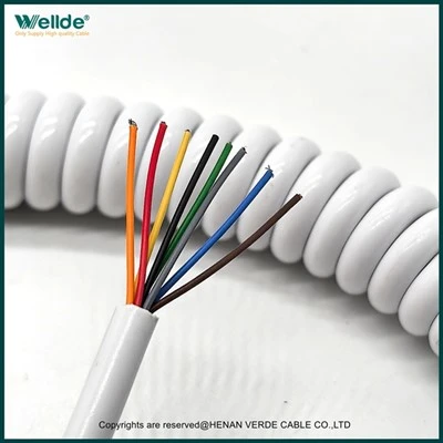 Cable espiral blanc de 8 nuclis d'1 mm